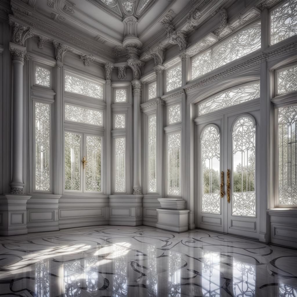 Hyperrealistic Glass Mansion in High Definition