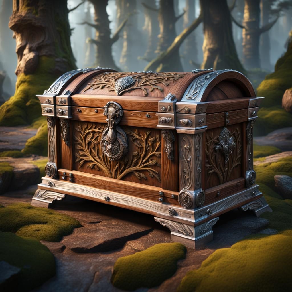 Feminine Chest with Elder Wood and Silver Accents