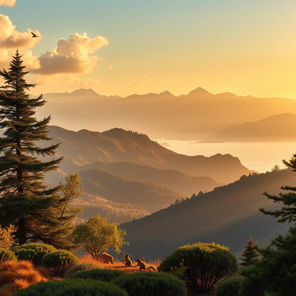 Golden Dawn Over Majestic Mountains