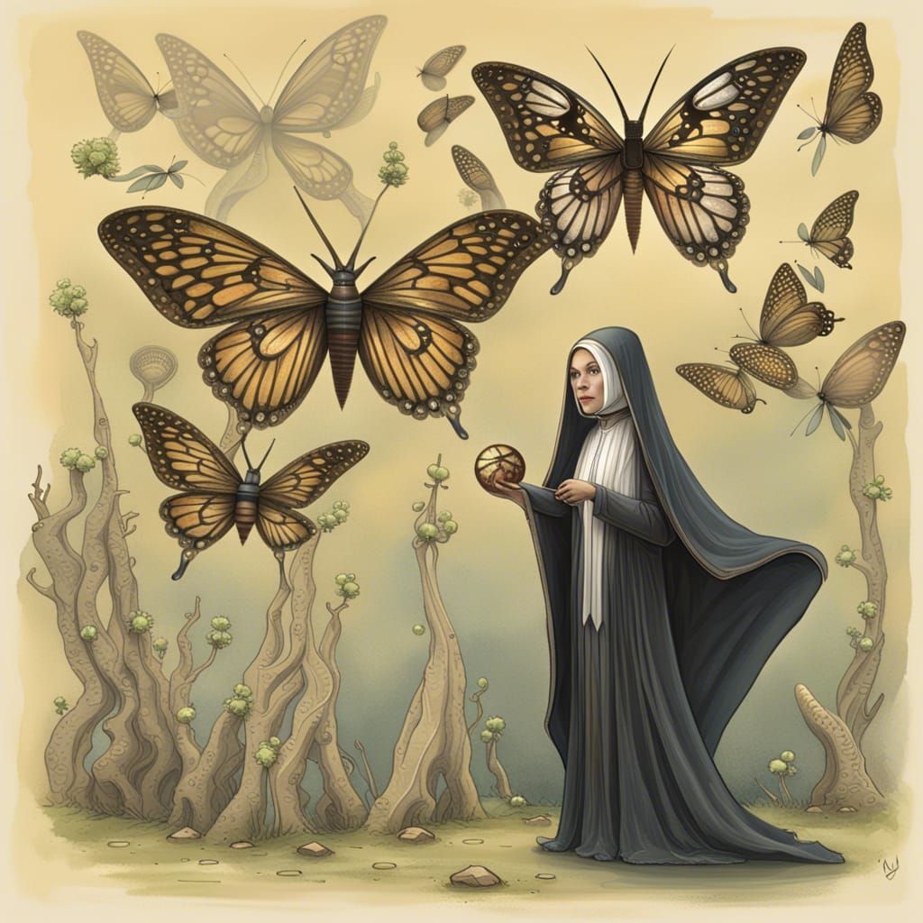 Alien Nun and Gigantic Butterfly Parable