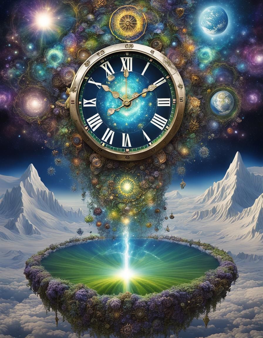 Psychedelic Clockpunk Celestial Garden Photo