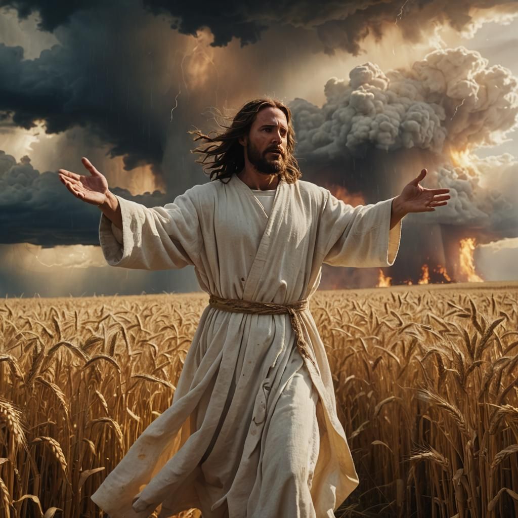 Jesus Amidst Storm Clouds: A Cinematic Masterpiece