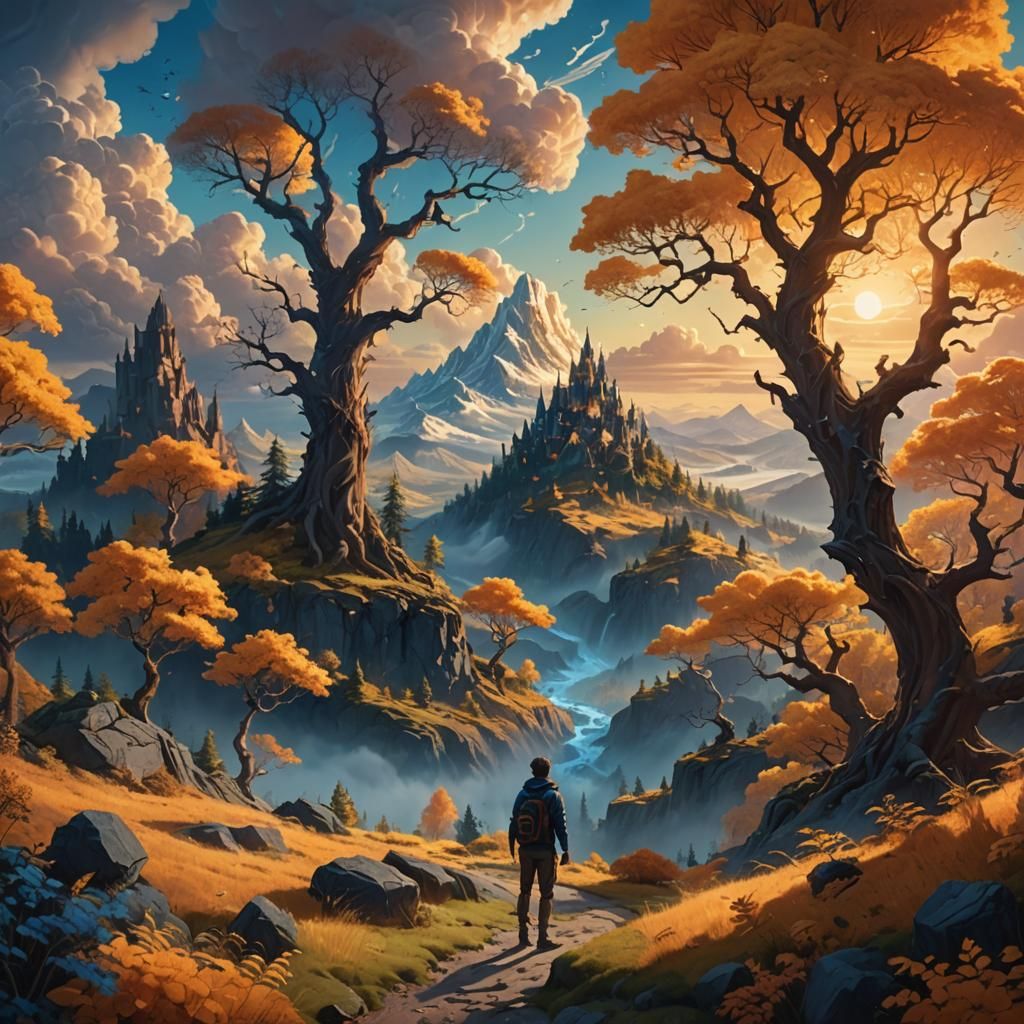 MrBeast in a Greg Rutkowski-Inspired Fantasy Landscape