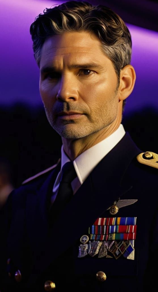 Dignified Naval Officer with Elegant Companion