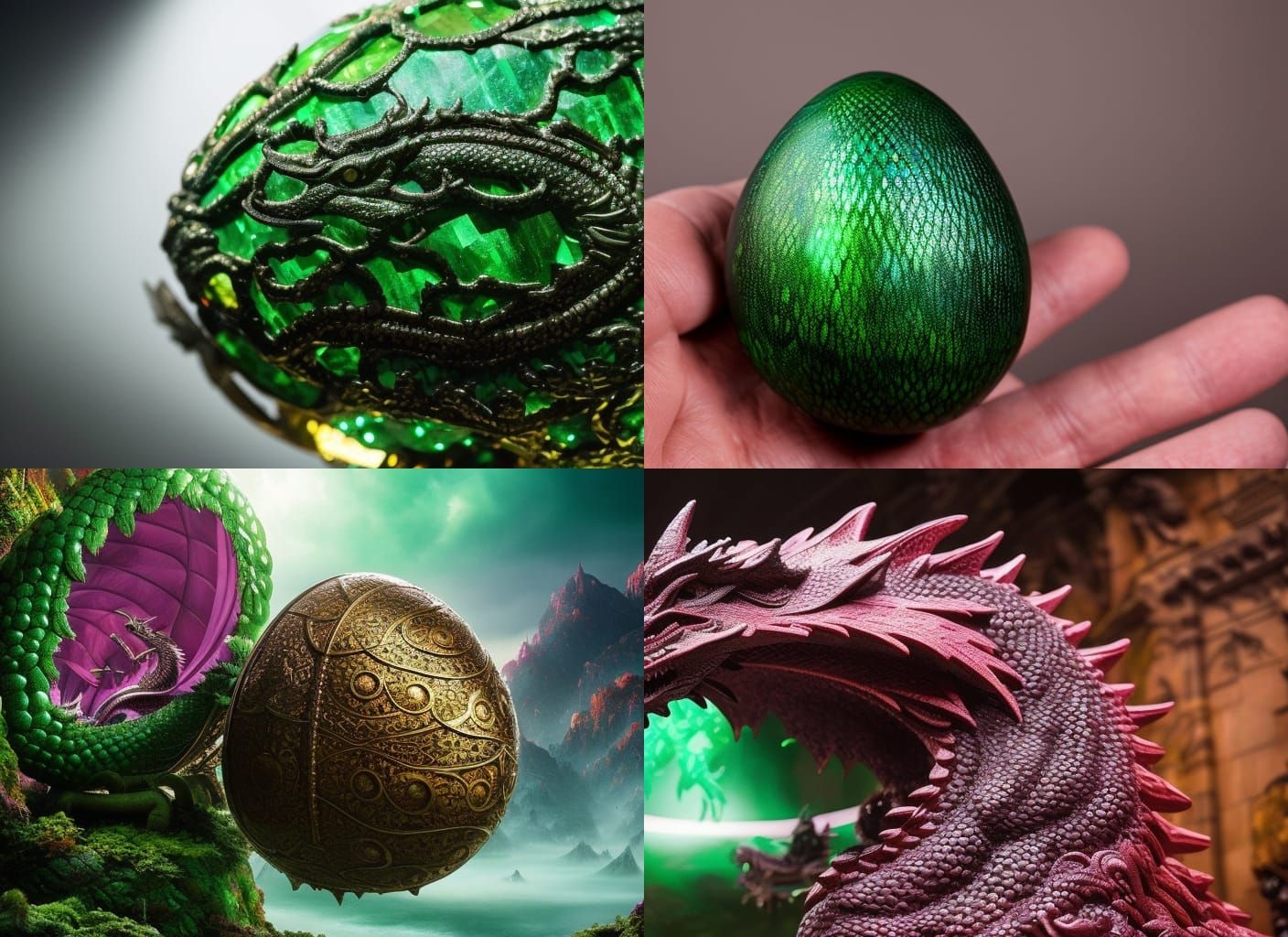 Detailed Dragon Egg with Dragon Inside: Digital Matte Painti...