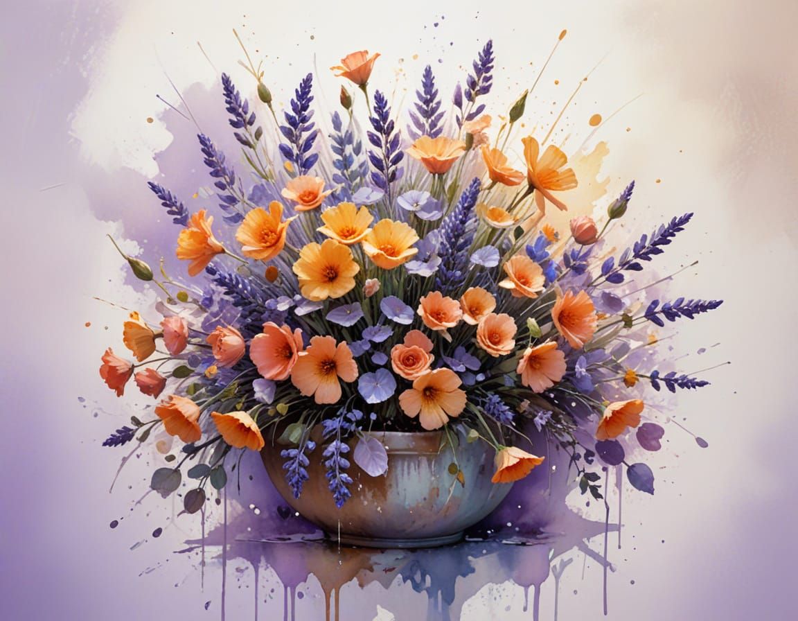 Charming Cafe in Provence: Expressive Watercolor Painting