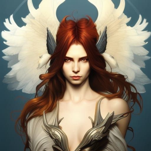 Devil Pegasus Portrait in Hyperdetailed Splash Art