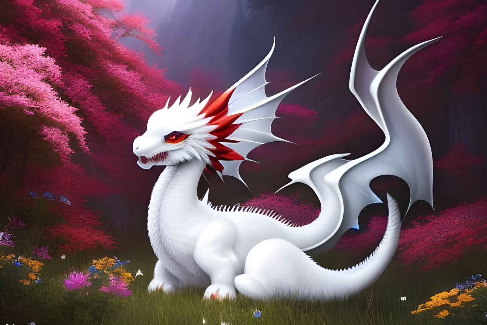 * ADORABLE WHITE DRAGON CHIBI - 3563 - *SM