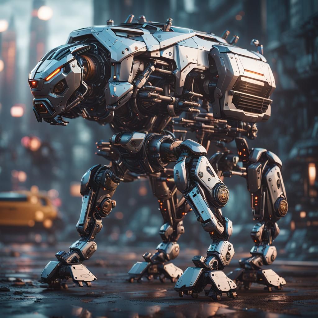 Futuristic Robot Dog with Intricate Mech Details