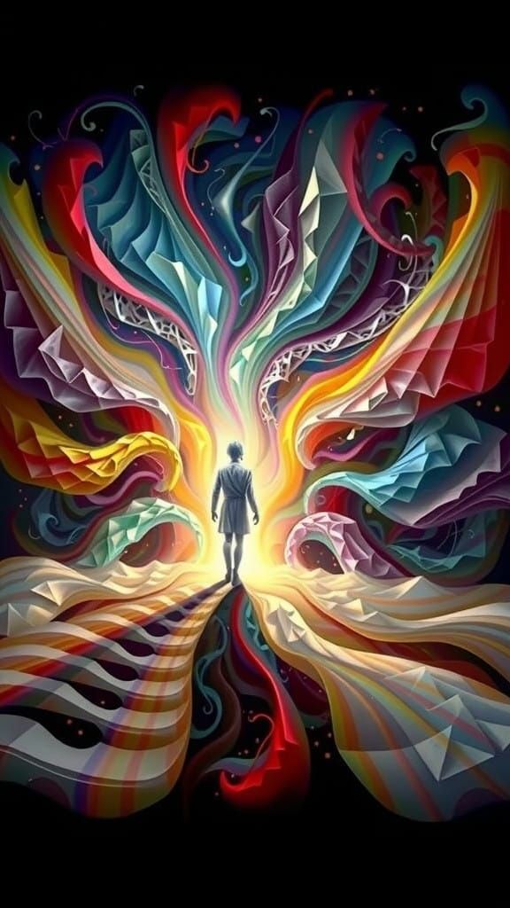 Origami Sculpture Radiates Inner Turmoil in Soft Focus