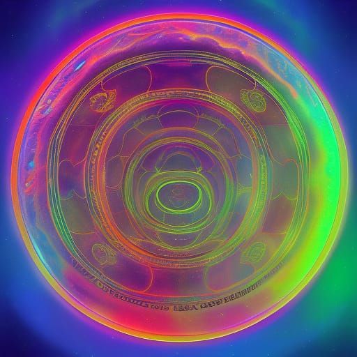 Ancient Greeks in Holographic Astral Illustration