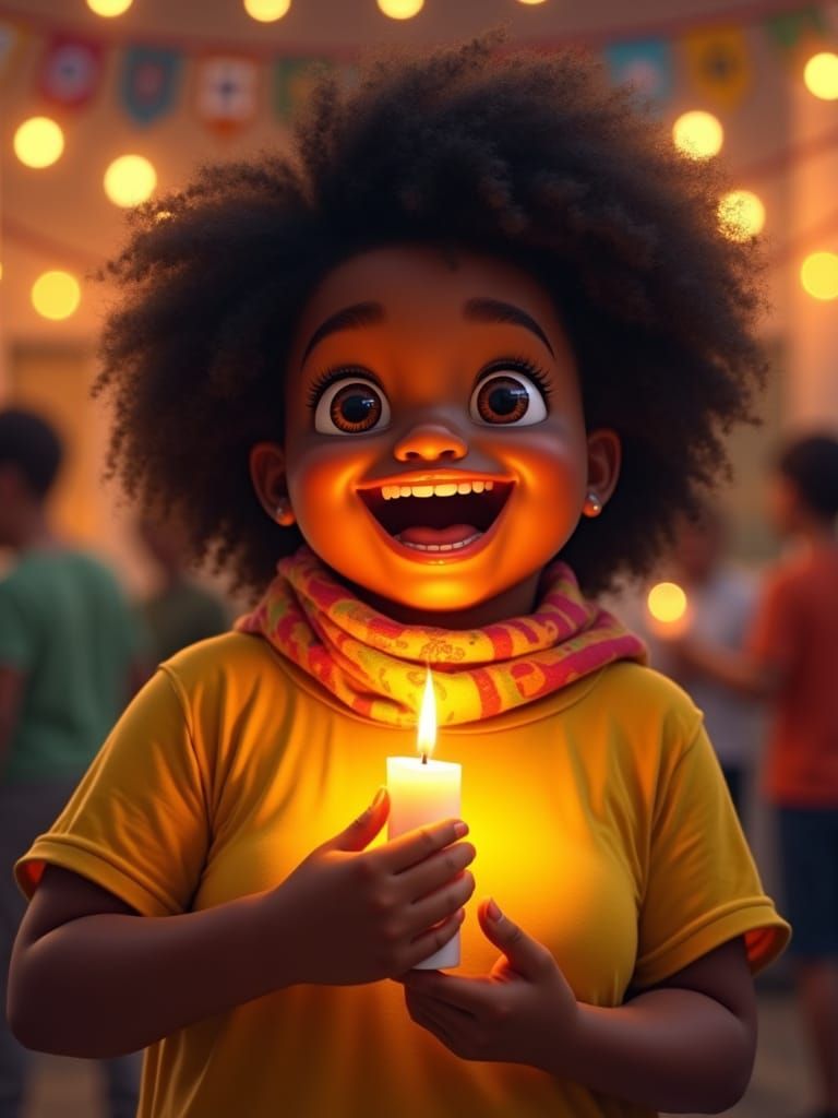 Warm Smile for Earth Hour: Vibrant Youthful Joy in Soft Cand...