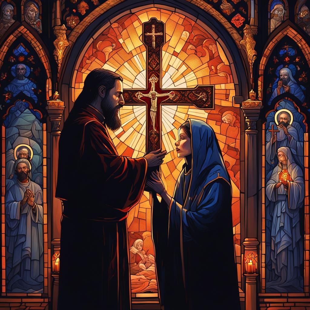 Orthodox Priest Speaking With Women