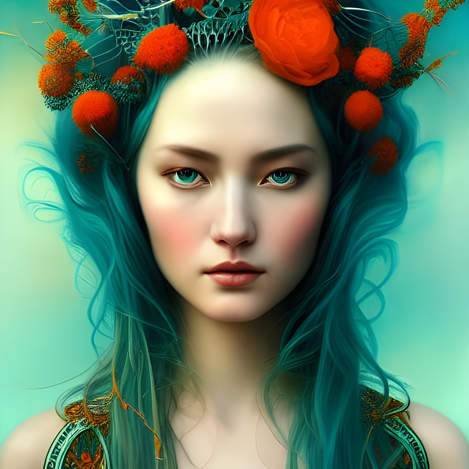 Goddess Portrait in Traditional Dress: Hyperrealistic 8K