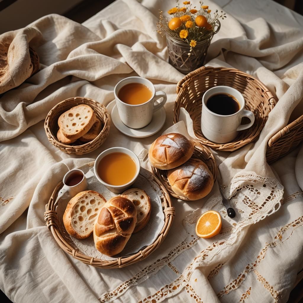 Cozy Breakfast Still Life in Warm Light