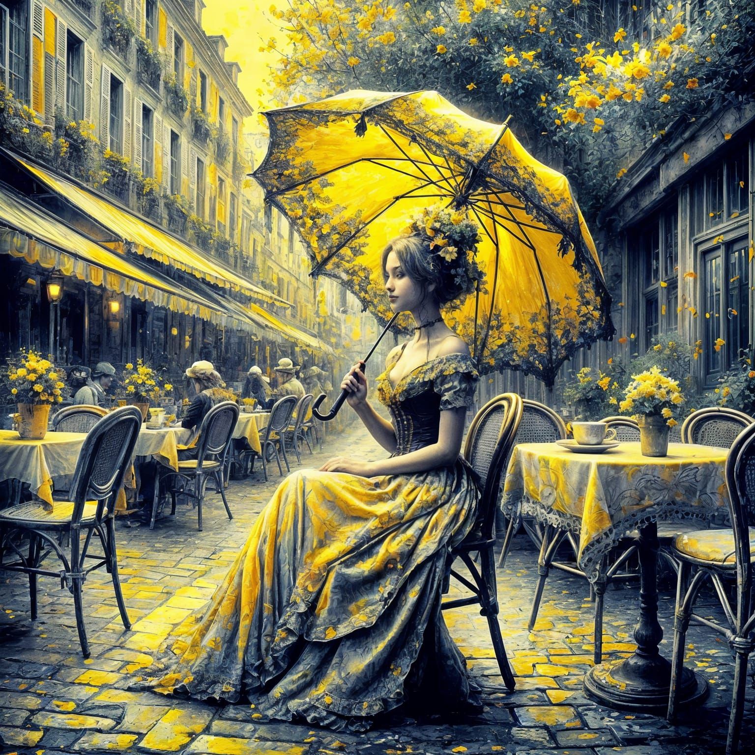 Coffee, sunshine, fresh air = happiness