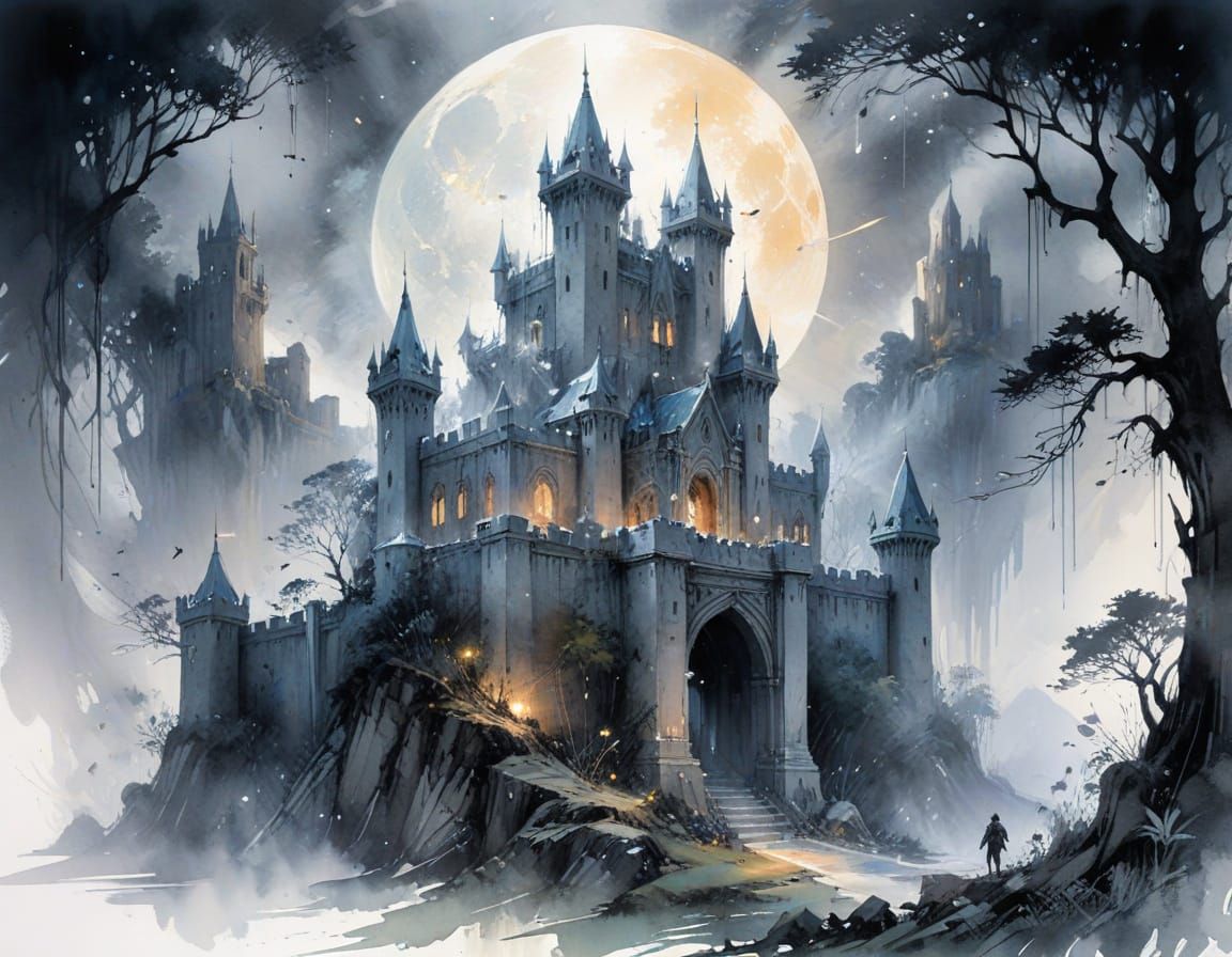 Bastion of Silver Phantoms in Watercolour Style