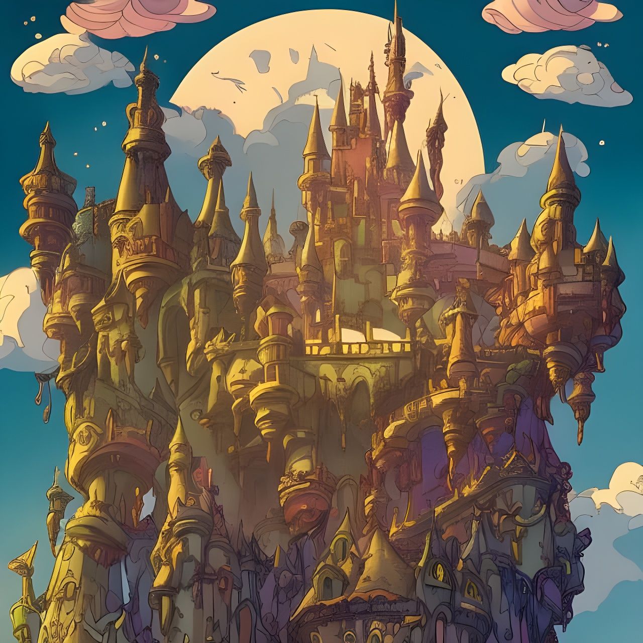 Fairytale Castle in Disneypunk Style
