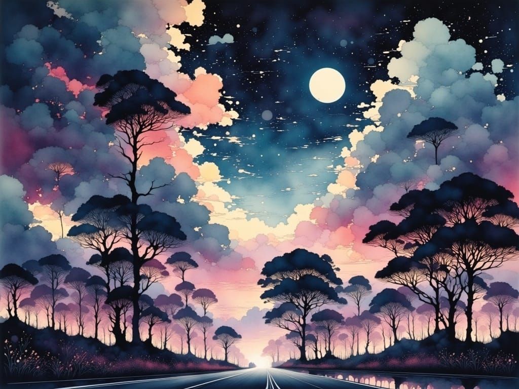 Evening Love Song Landscape in Intricate Detail