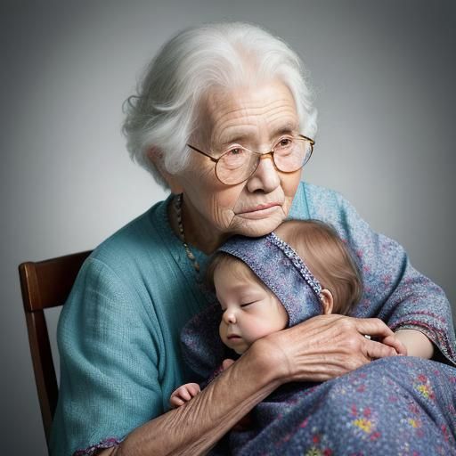 Touching Portrait of Grandma Telling Bedtime Story