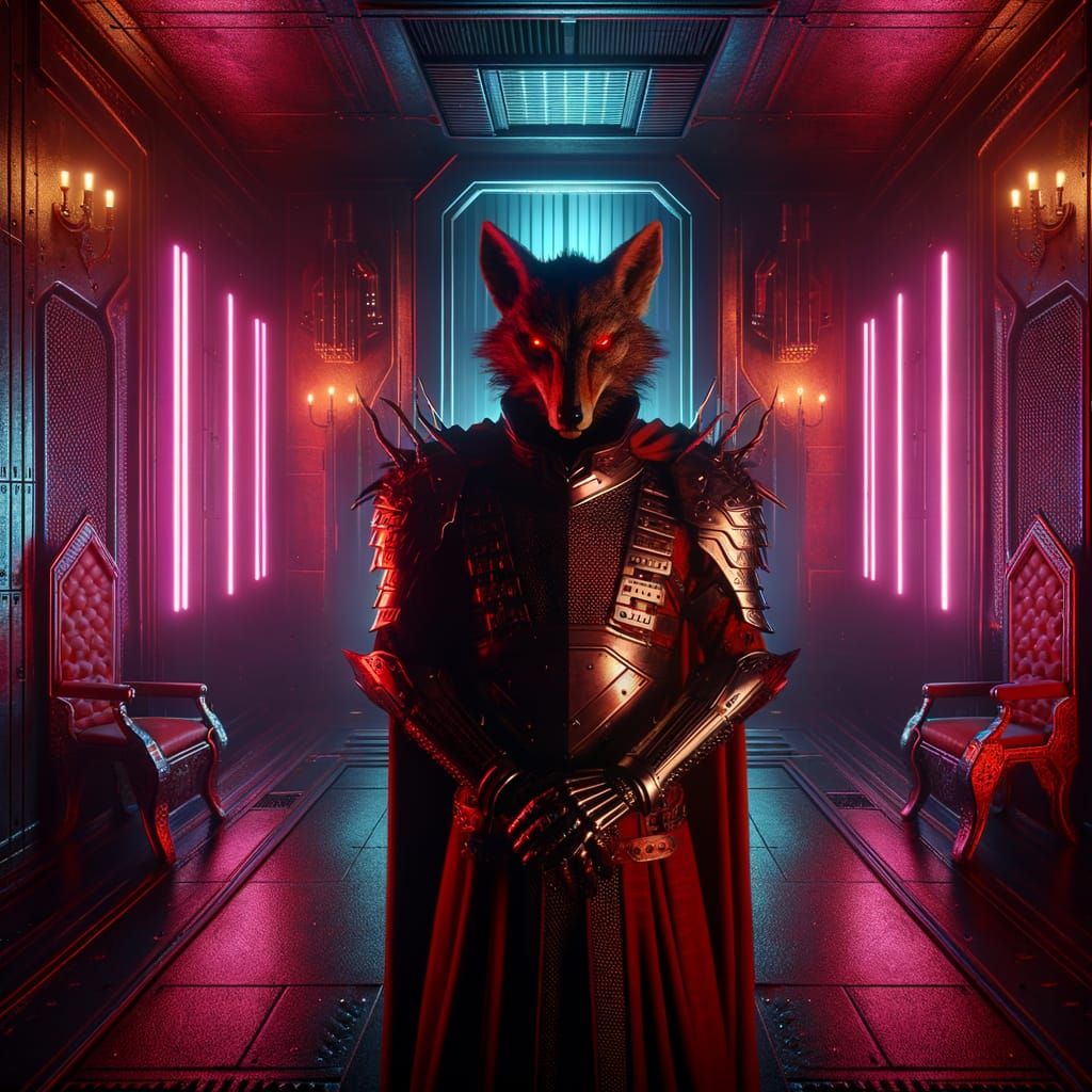 Jackal Knight in Futuristic Throne Room