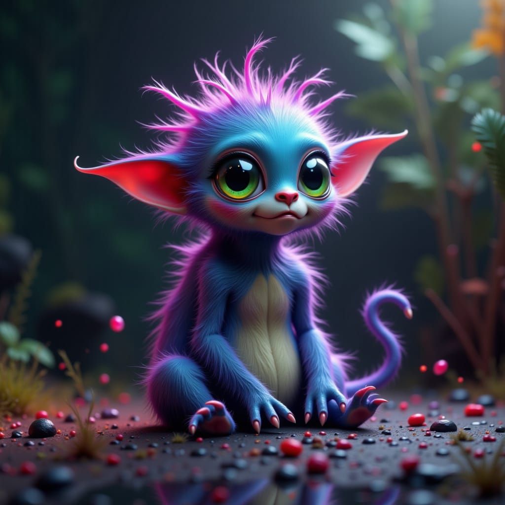 Adorable Hairy Monster in Time Out: CGI Cartoon
