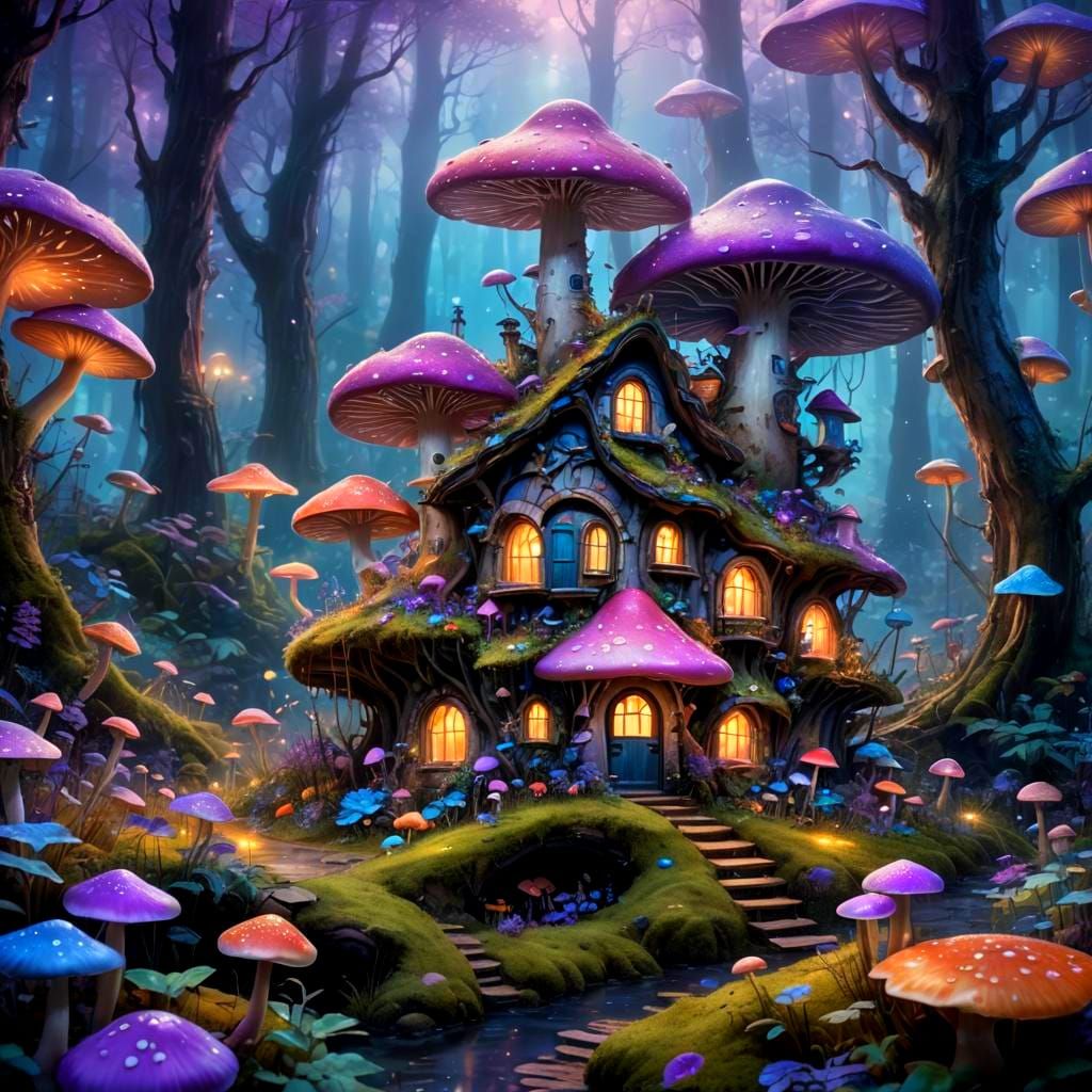 Surreal Mushroom House Runs Wild in Forest