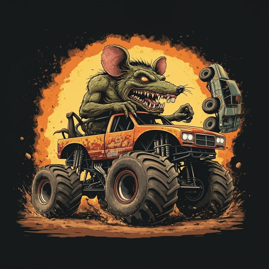 Ratfink Monster Truck Demolition Derby Art