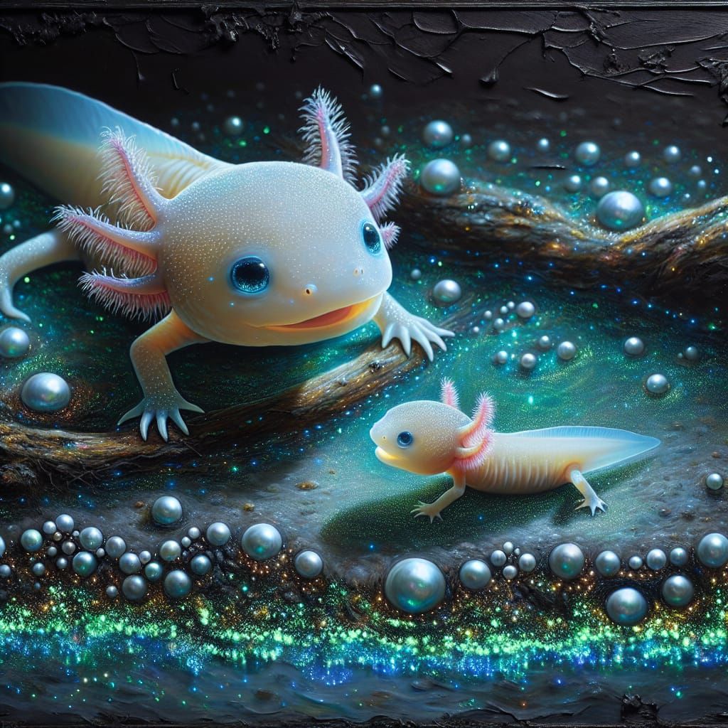 Momma and baby axalotl