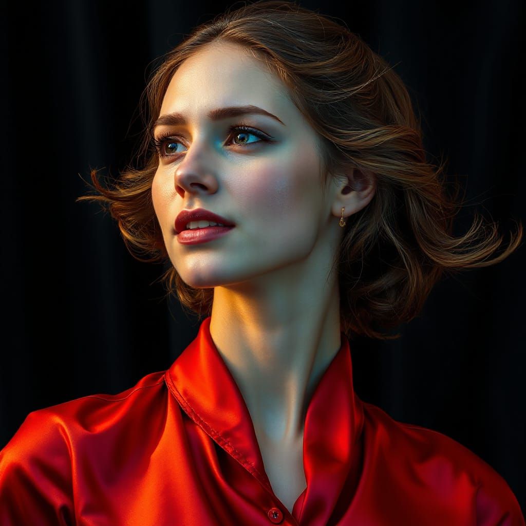 Ethereal Portrait in Art Nouveau Style