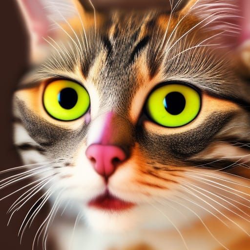 Hyperrealistic Fat Cat Portrait in Splash Art Style