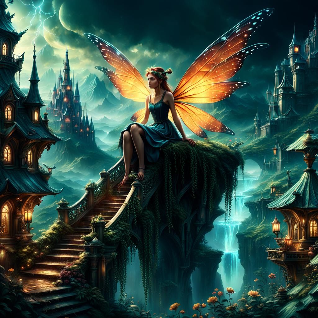 Epic Fairy in a Dramatic Digital Matte Painting