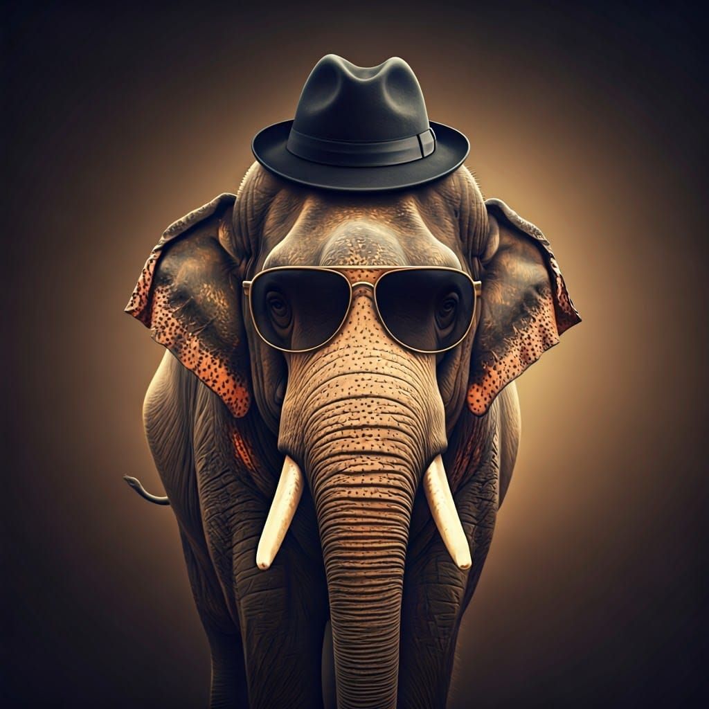 Elephant in Fedora Hat, Film Noir Style