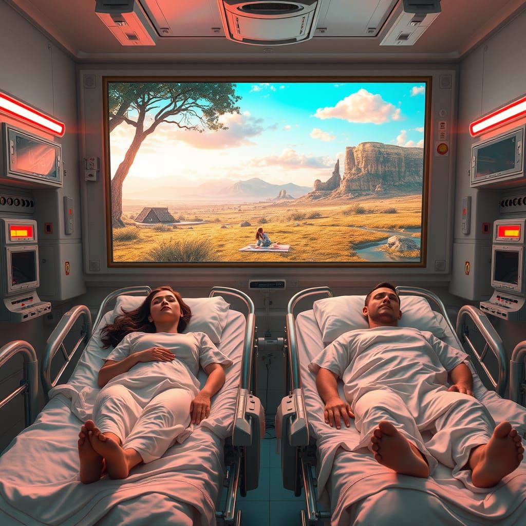 Comatose Couple Dream of Utopia in Cyberpunk Hospital