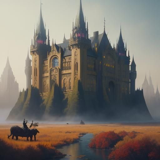 Fantastical Castle in Magical World Concept Art