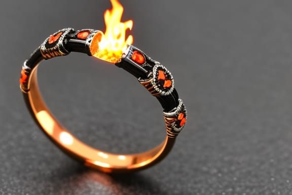 Molten Metal and Black Iron Bracelet in 16K