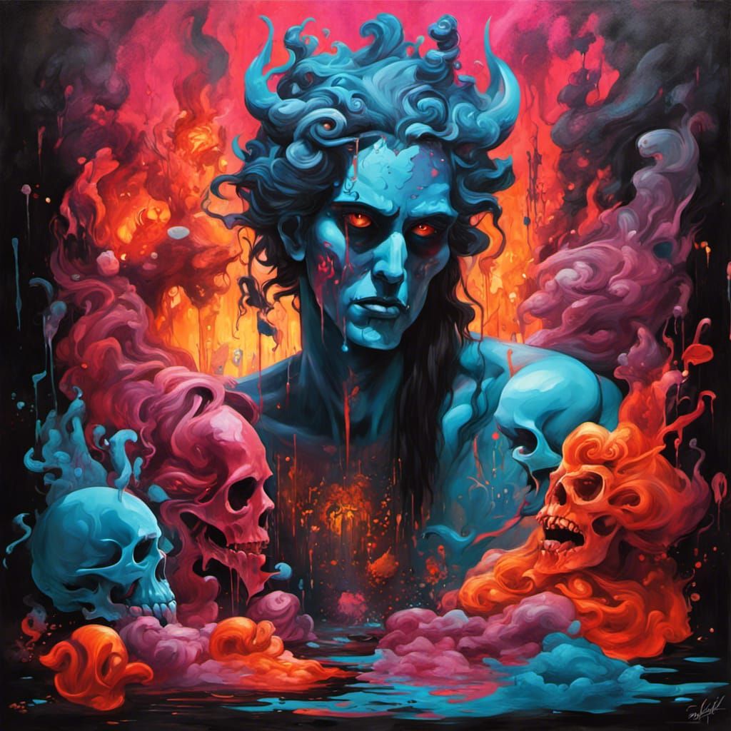 Hades and Persephone Graffiti Art in Underworld