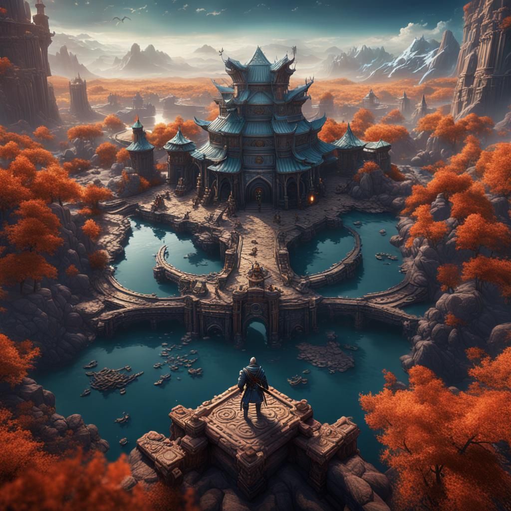 Intricate Matte Painting of Inner Conflict