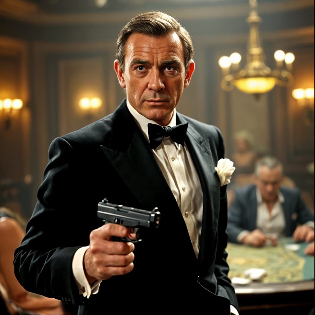 Tactical Spy in Modern Attire with a Classic Handgun