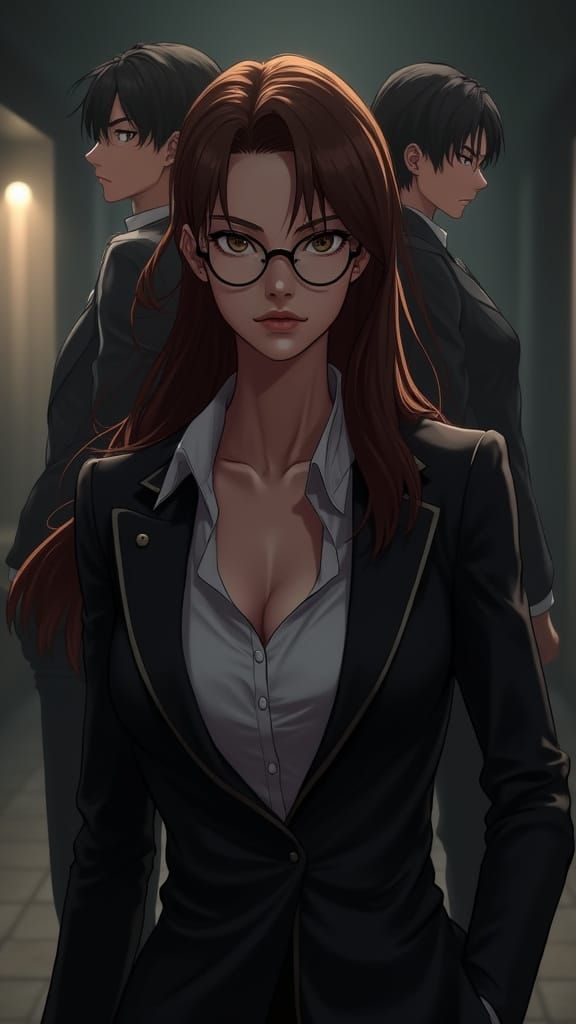 Confident Woman in 3D Anime Art Style