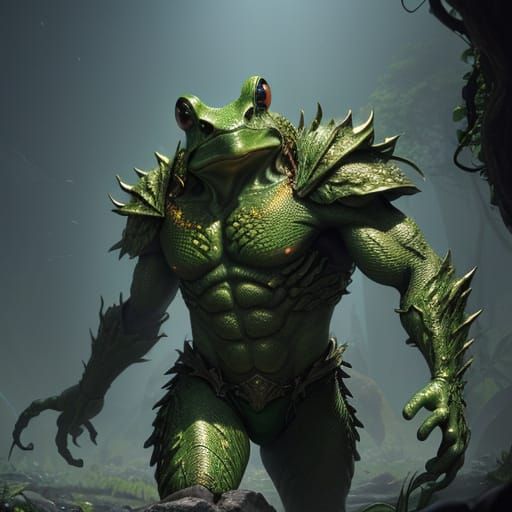 Surreal, Hyperrealistic Frog in Greg Rutkowski Style