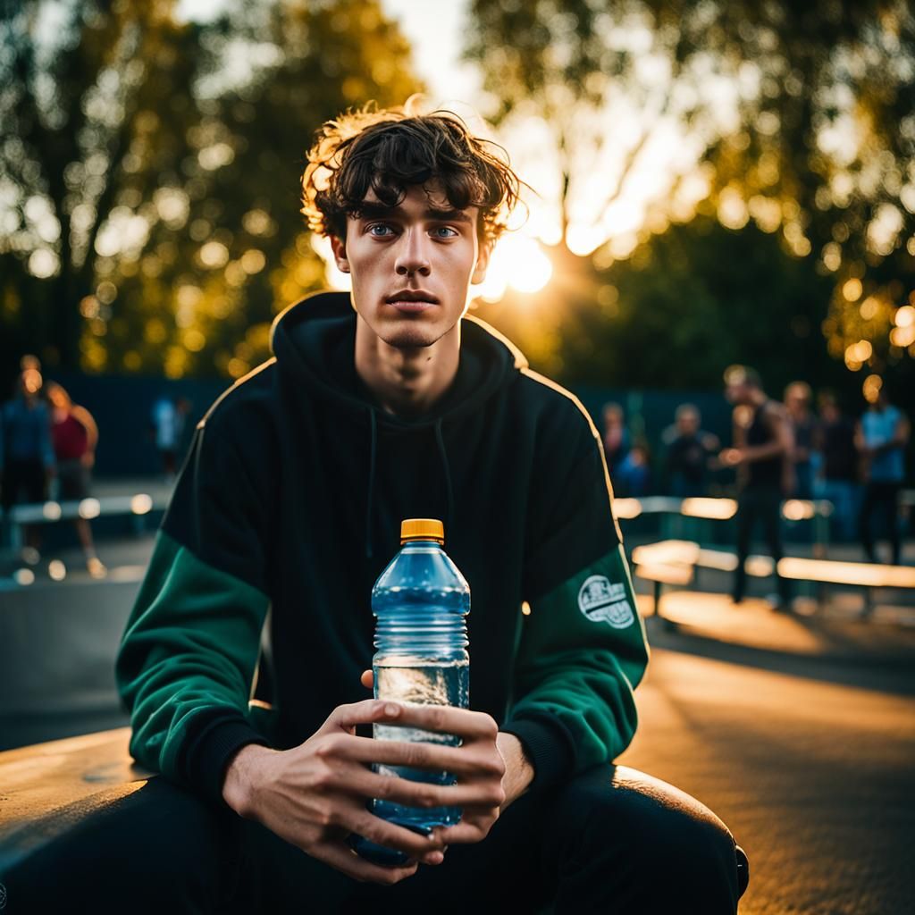 Candid Irish Lad in Skatepark: Street Fashion Portrait