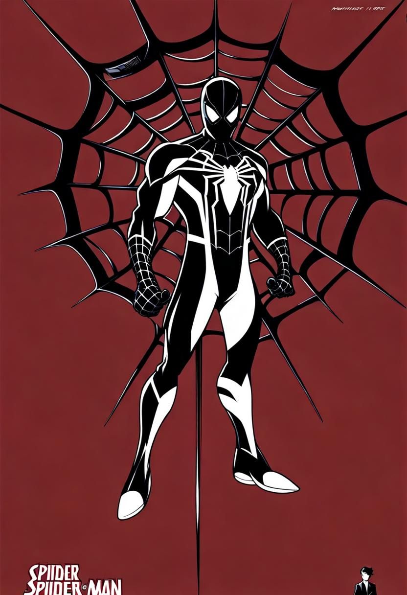 Futuristic Spider-Man in Custom Black and White Suit