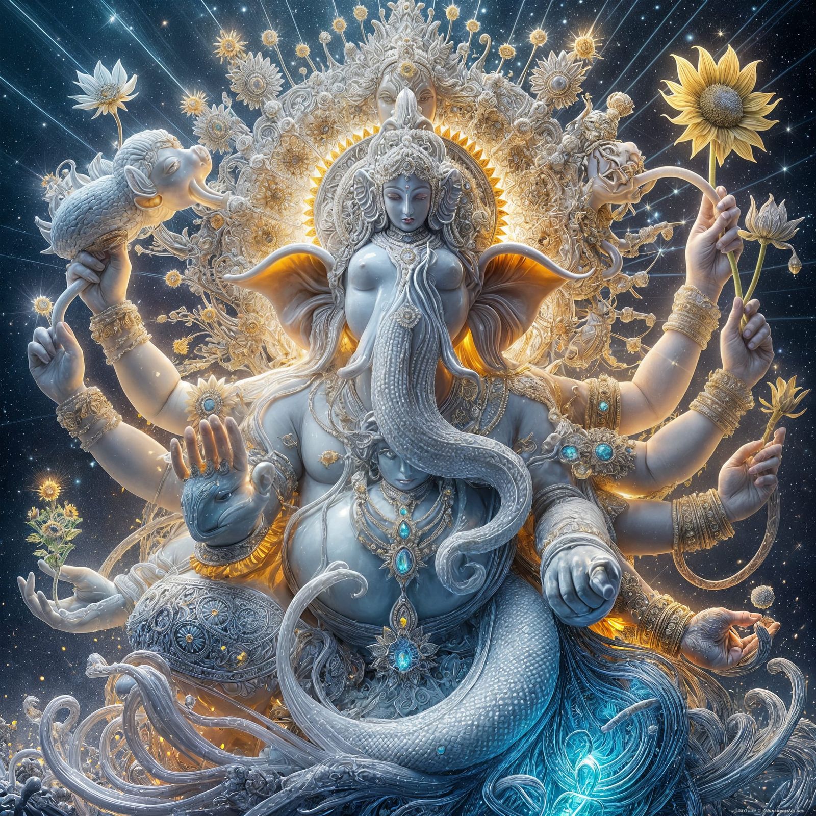 Ganesha as Bioluminescent Glass Sculpture