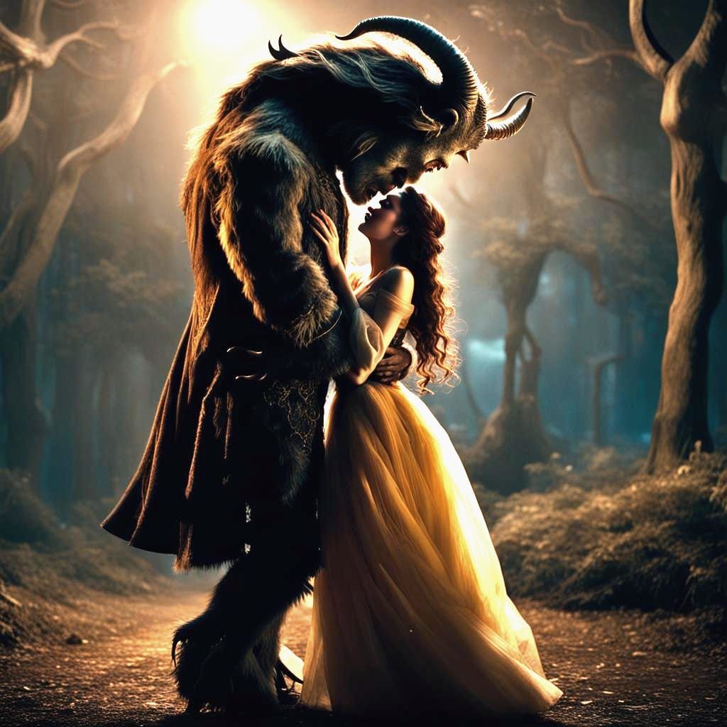 Beauty and the Beast Reimagined as 3D Anime Art