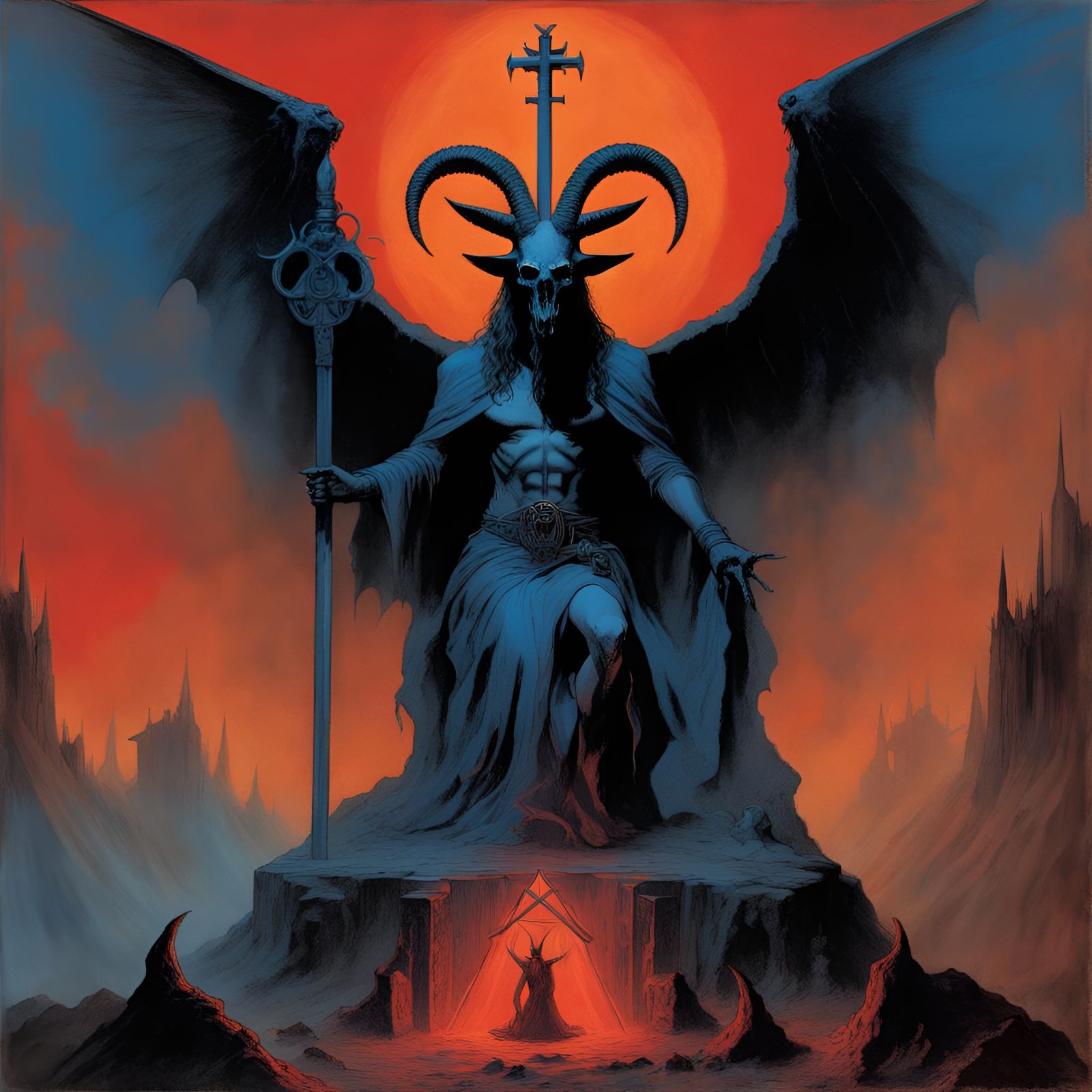 Baphomet and Knight Templar Altar in Hell