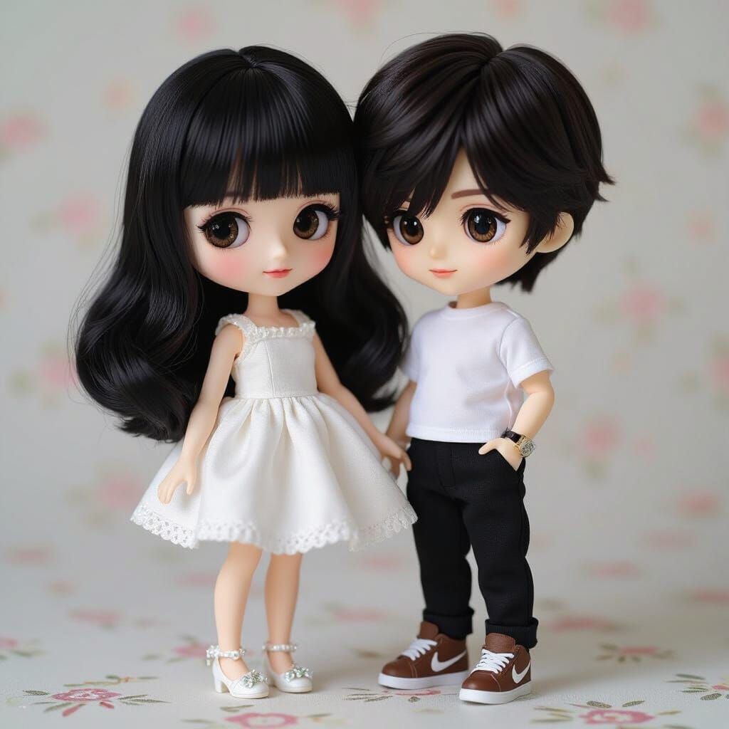 Neo Blythe Dolls in a Tender Moment