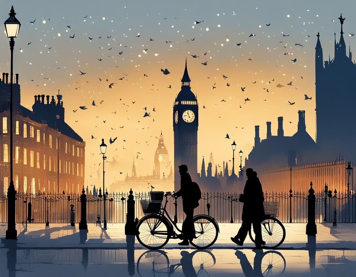 London Evening Light: Storybook Animation Style