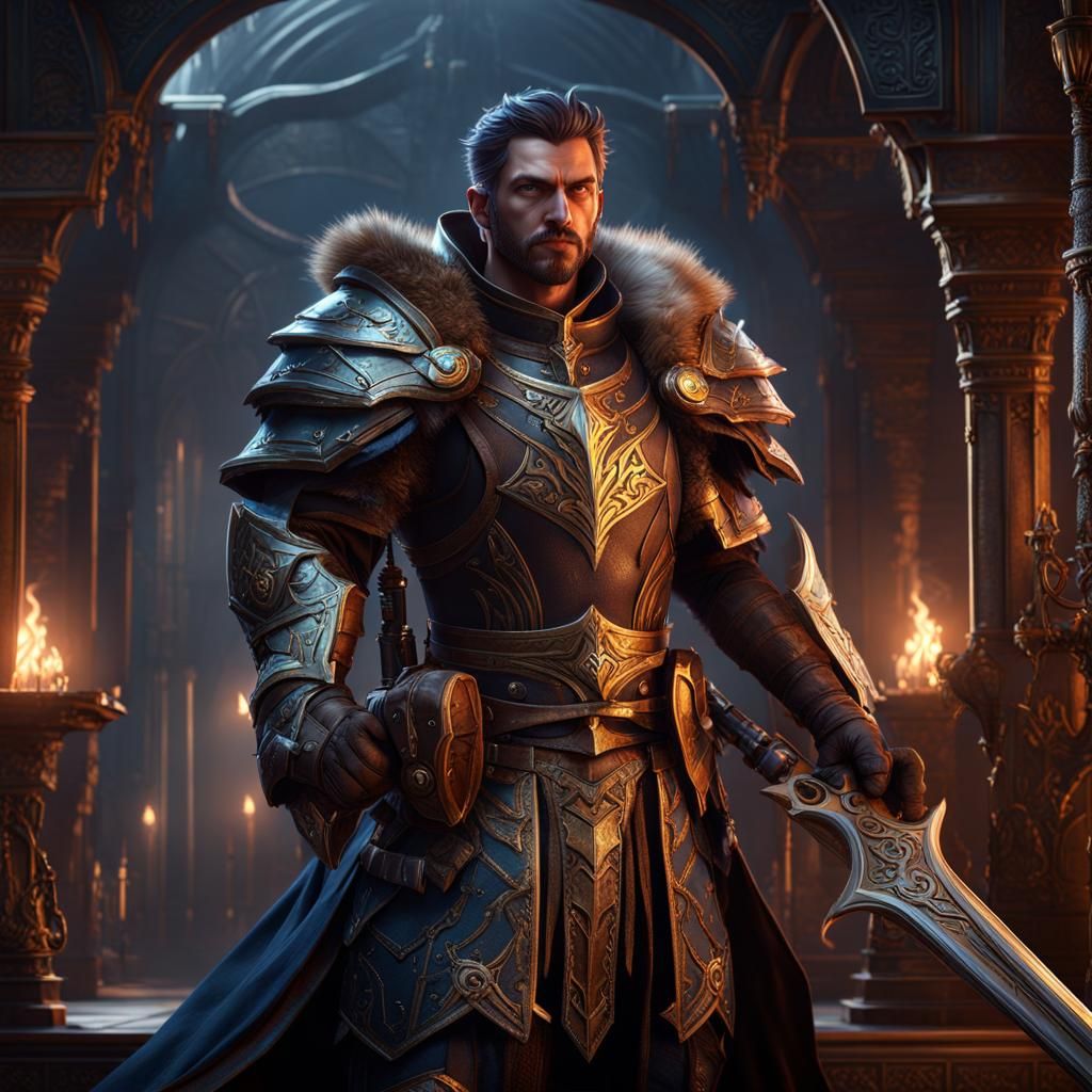 Detailed RPG Character Card in Fantasy Art Style