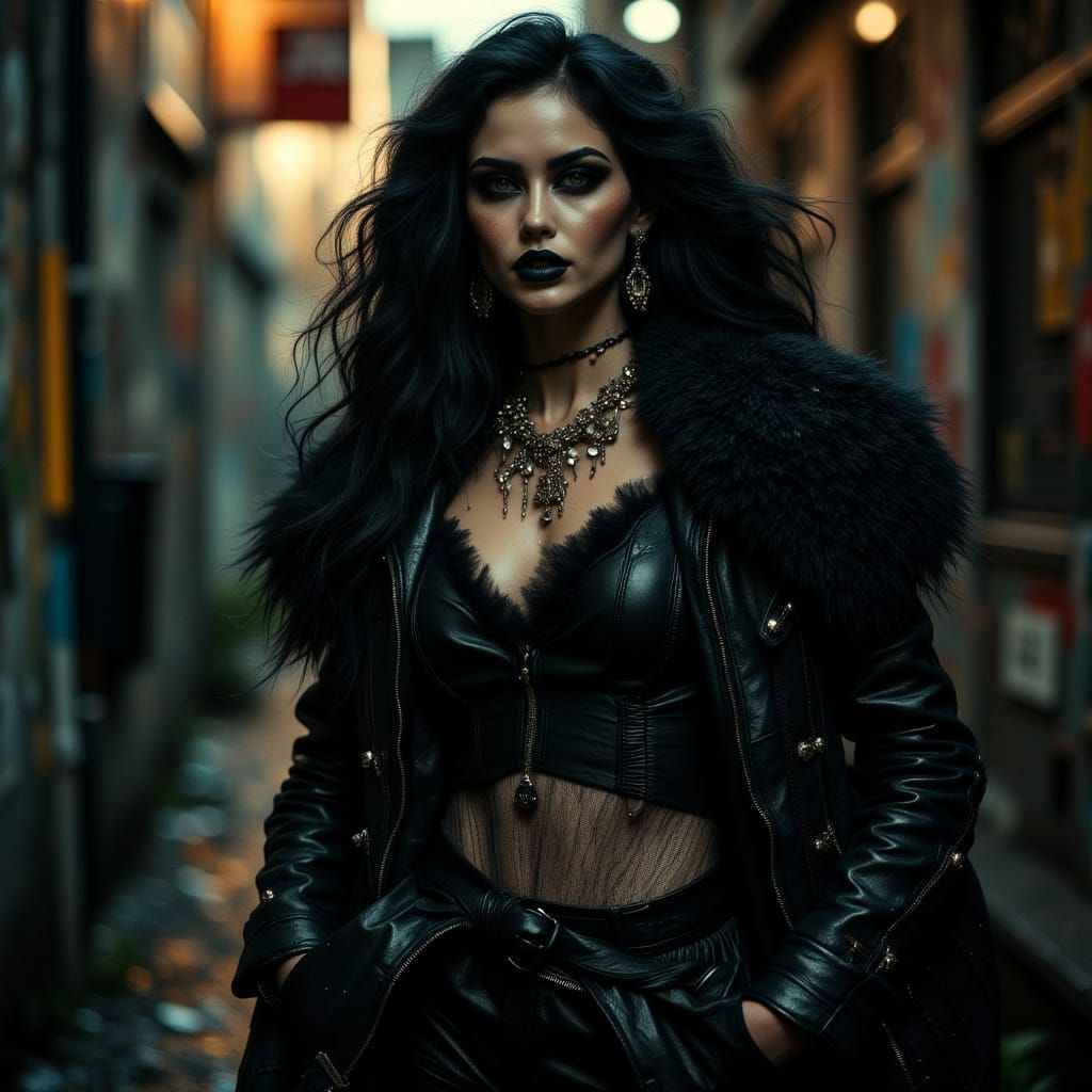 Megan Fox Portrait in Gritty Film Noir Style